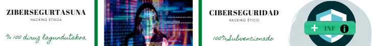 CIberseguridad, hacking ético. Curso 100% subvencionado prioritariamente para trabajadores por SEPE. Formacion online. Teleformación. Informática y comunicaciones. Aeg. Escuela de Innovación Profesional. Donsotia. San Sebastián. 