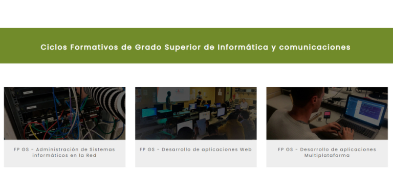 Ciclos Formativos de grado superior de la familia profesional de Informática y Comunicaciones en Donostia San Sebastian. FP. Formación Profesional. Desarrollo de Aplicaciones Web, Desarrollo de Aplicaciones Multiplataforma y Adminsitración de Sistemas Informáticos en Red. Formación diferente impartida en AEG escuela de Innovación profesional. 